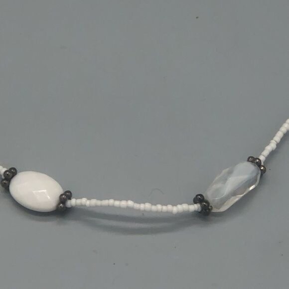 Bead small big marble sheer black white necklace costume jewelry hook READ - Picture 5 of 6